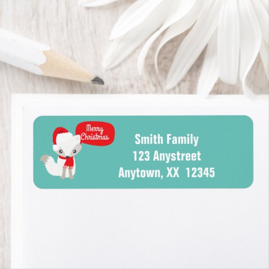 Retro Kleuren Kerstvos Etiket (Insitu)