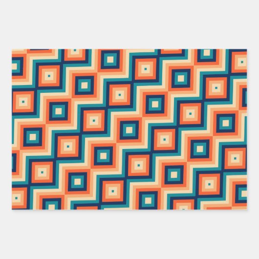 Retro Kleuren  Kleurrijke 70s 80s 90s Cool Fun Inpakpapier Vel (Voorkant 3)