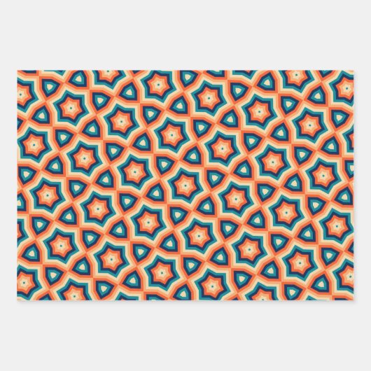 Retro Kleuren Kleurrijke 70s 80s 90s Cool Fun Inpakpapier Vel (Voorkant)