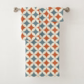 Retro kleuren midden eeuw moderne cirkels bad handdoek (Insitu)