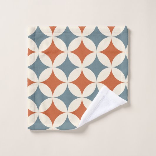 Retro kleuren midden eeuw moderne cirkels bad handdoek (Wasdoekje)