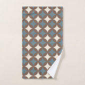 Retro kleuren midden eeuw moderne cirkels bad handdoek (Handdoek)