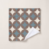 Retro kleuren midden eeuw moderne cirkels bad handdoek (Wasdoekje)
