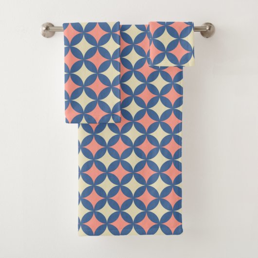Retro kleuren midden eeuw moderne cirkels bad handdoek (Insitu)