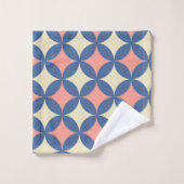Retro kleuren midden eeuw moderne cirkels bad handdoek (Wasdoekje)