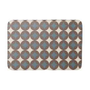 Retro kleuren midden eeuw moderne cirkels badmat