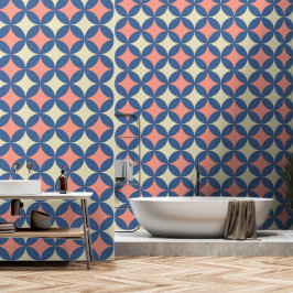 Retro kleuren midden eeuw moderne cirkels behang