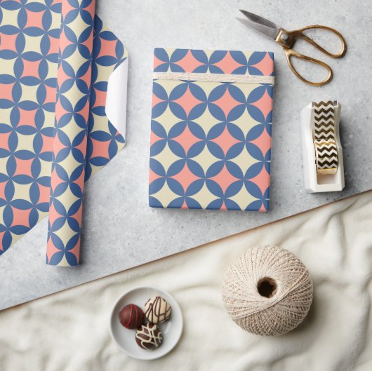 Retro kleuren midden eeuw moderne cirkels cadeaupapier (Crafts)