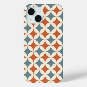 Retro kleuren midden eeuw moderne cirkels iPhone 15 case