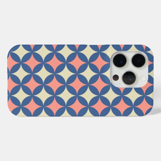 Retro kleuren midden eeuw moderne cirkels Case-Mate iPhone case (Achterkant (horizontaal))