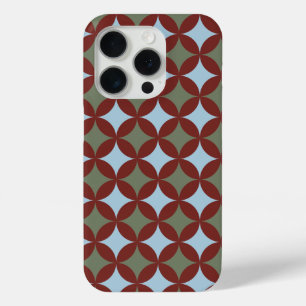 Retro kleuren midden eeuw moderne cirkels iPhone 15 pro case