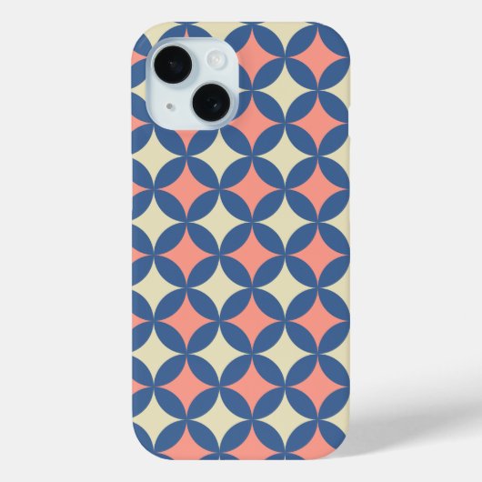 Retro kleuren midden eeuw moderne cirkels Case-Mate iPhone case (Achterkant)