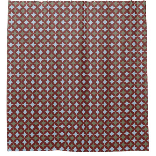 Retro kleuren midden eeuw moderne cirkels douchegordijn (Voorkant)