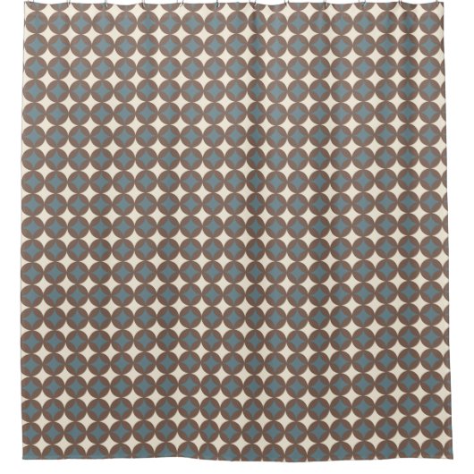 Retro kleuren midden eeuw moderne cirkels douchegordijn (Voorkant)