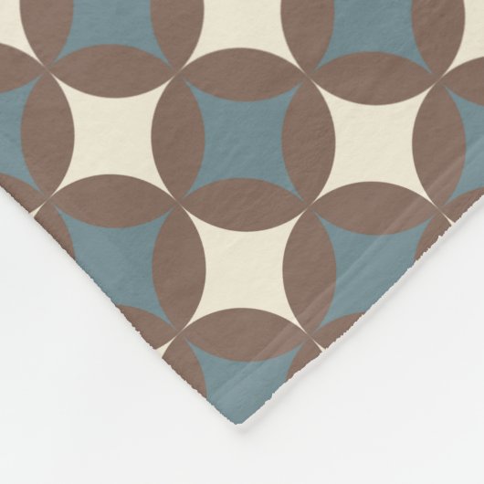 Retro kleuren midden eeuw moderne cirkels fleece deken (Hoek)