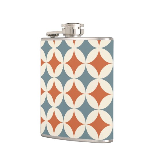 Retro kleuren midden eeuw moderne cirkels heupfles (Links)