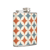 Retro kleuren midden eeuw moderne cirkels heupfles (Rechts)