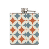 Retro kleuren midden eeuw moderne cirkels heupfles (Achterkant)