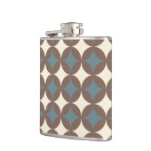 Retro kleuren midden eeuw moderne cirkels heupfles (Links)