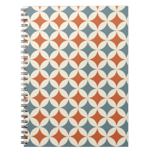 Retro kleuren midden eeuw moderne cirkels notitieboek