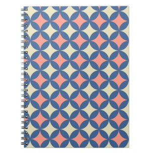 Retro kleuren midden eeuw moderne cirkels notitieboek