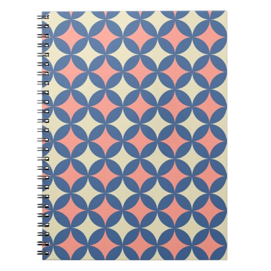 Retro kleuren midden eeuw moderne cirkels notitieboek (Voorkant)