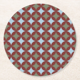 Retro kleuren midden eeuw moderne cirkels ronde kartonnen onderzetter
