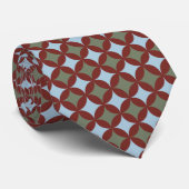 Retro kleuren midden eeuw moderne cirkels stropdas (Opgerold)