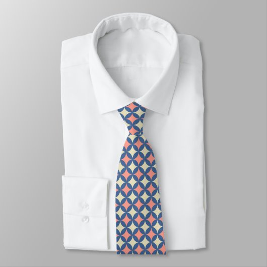 Retro kleuren midden eeuw moderne cirkels stropdas (Gebonden)