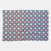 Retro kleuren midden eeuw moderne cirkels theedoek (Horizontaal)