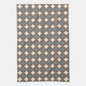 Retro kleuren midden eeuw moderne cirkels theedoek (Verticaal)