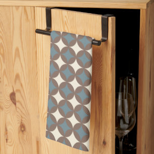 Retro kleuren midden eeuw moderne cirkels theedoek