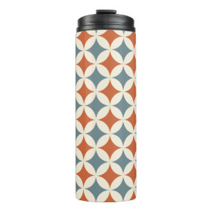 Retro kleuren midden eeuw moderne cirkels thermosbeker