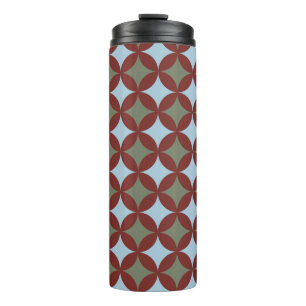 Retro kleuren midden eeuw moderne cirkels thermosbeker