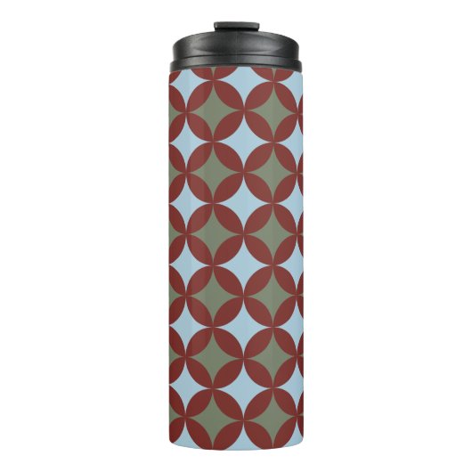 Retro kleuren midden eeuw moderne cirkels thermosbeker (Voorkant)
