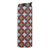 Retro kleuren midden eeuw moderne cirkels thermosbeker (Gedraaid links)