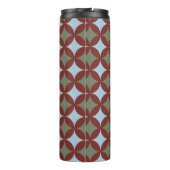 Retro kleuren midden eeuw moderne cirkels thermosbeker (Achterkant)