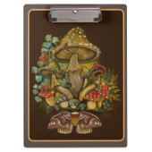 Retro kleuren Mushroom & Moth Art Klembord (Voorkant)