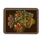 Retro kleuren Mushroom & Moth Art Magneet (Horizontaal)