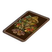 Retro kleuren Mushroom & Moth Art Magneet (Linkerzijde)