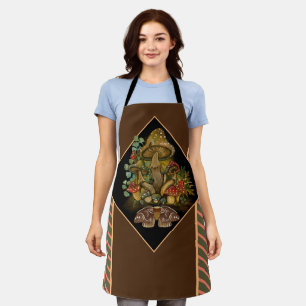 Retro  kleuren Mushroom & Moth Art Schort