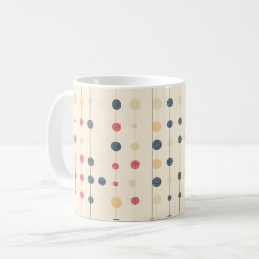 Retro Kleuren Polka Dots Boho  Stijl Koffiemok (Voorkant links)