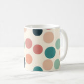 Retro Kleuren Polka Dots Boho Stijl Koffiemok (Voorkant rechts)