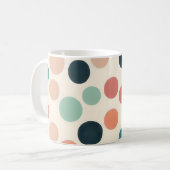 Retro Kleuren Polka Dots Boho Stijl Koffiemok (Voorkant links)