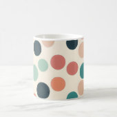 Retro Kleuren Polka Dots Boho Stijl Koffiemok (Center)
