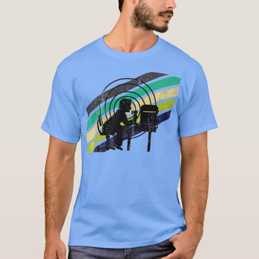 Retro-kleuren-radiooperator - versleten t-shirt (Voorkant)