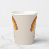 Retro Kleuren Regenboog Doodle Aangepaste Bericht Papieren Bekers (Links)