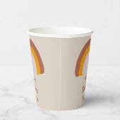 Retro Kleuren Regenboog Doodle Aangepaste Bericht Papieren Bekers (Rechts)