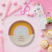 Retro Kleuren Regenboog Doodle Aangepaste Bericht Papieren Bordje (Feest)