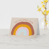 Retro kleuren regenboogbalk op maat kaart (Gele Bloem)
